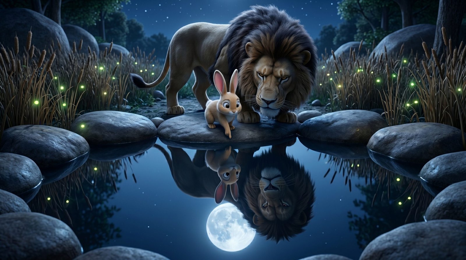 The Small Rabbit Faced the Lion — scene 10