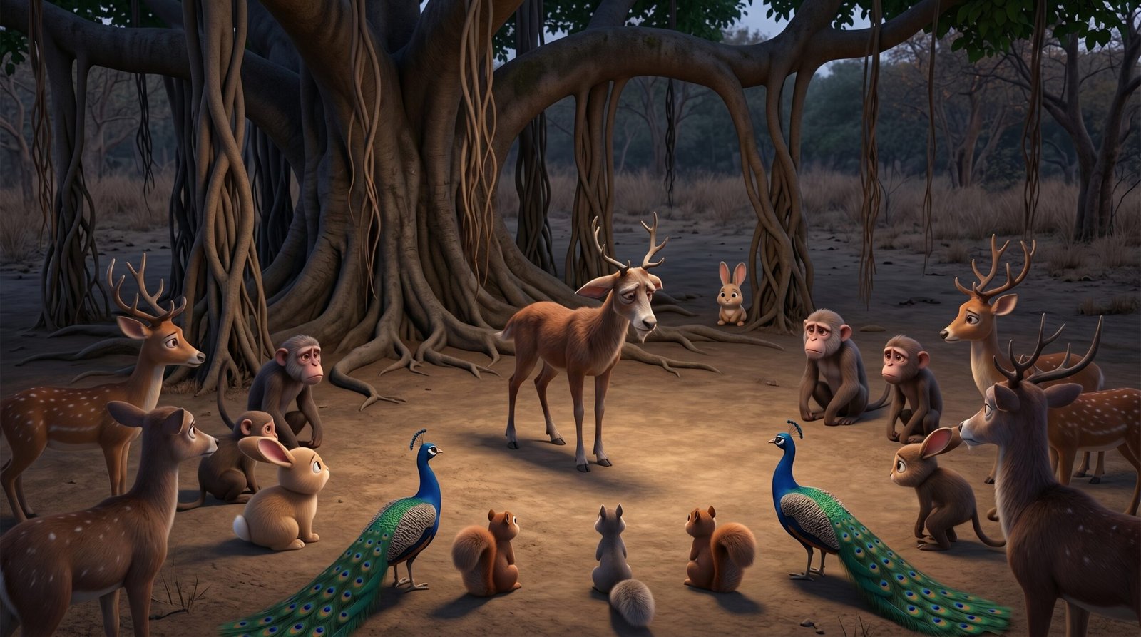 The Small Rabbit Faced the Lion — scene 4