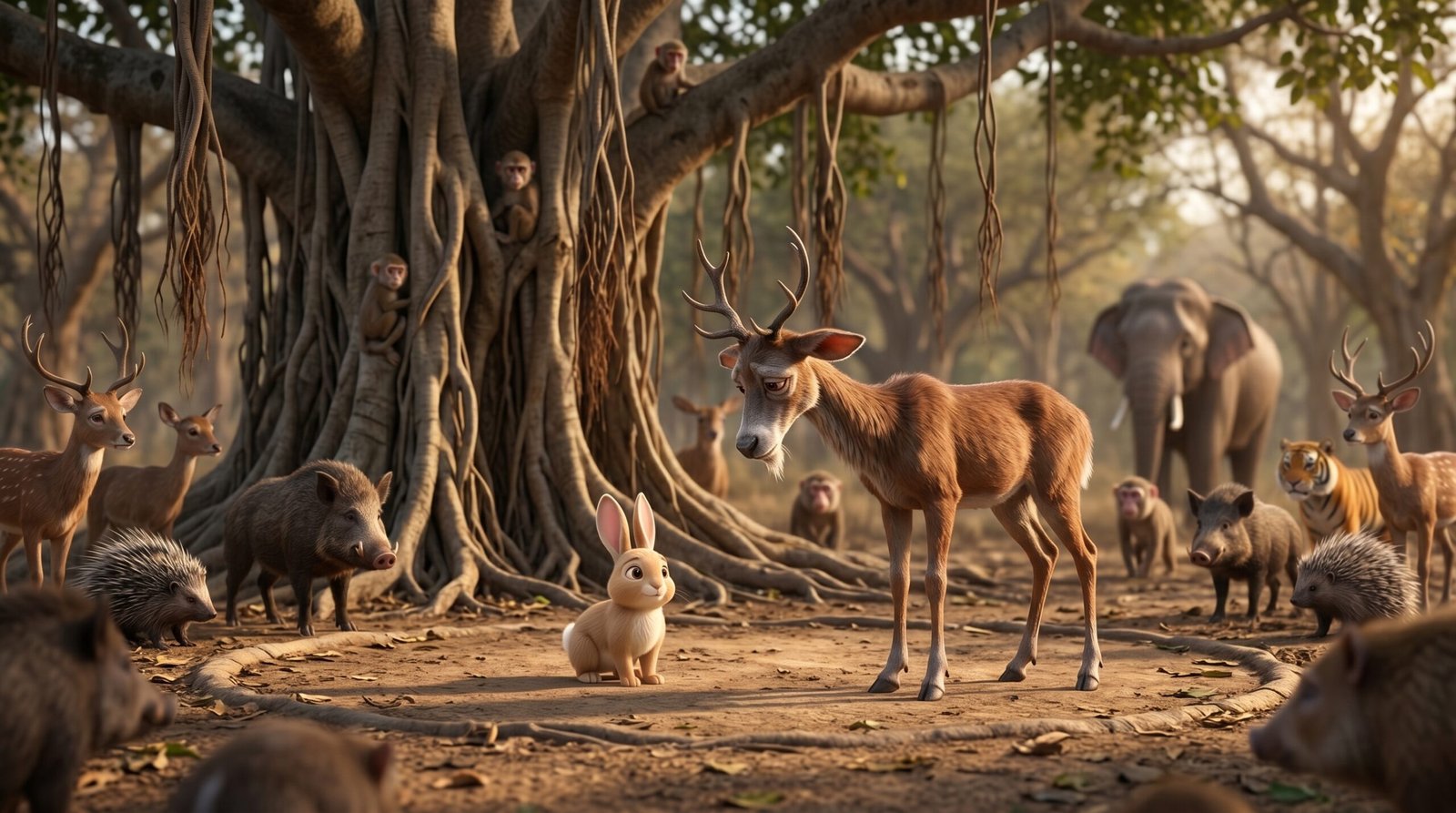 The Small Rabbit Faced the Lion — scene 5