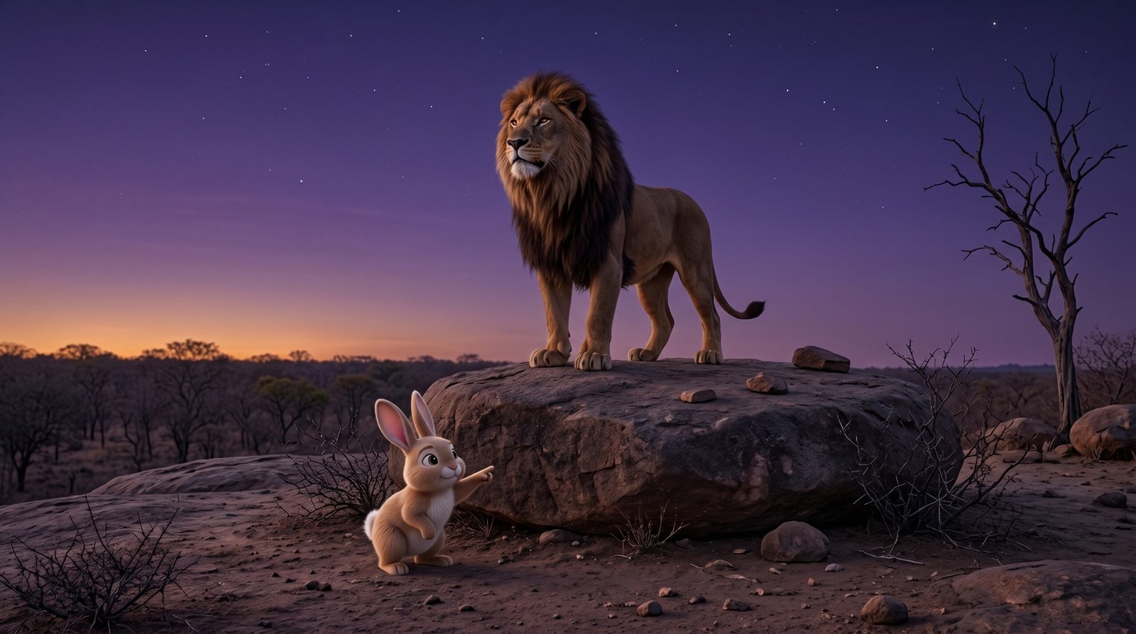 The Small Rabbit Faced the Lion — scene 8